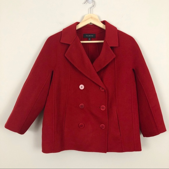 Talbots Short Wool Blend Double Breasted Coat - Picture 1 of 5